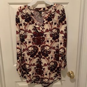 Print long sleeve tunic